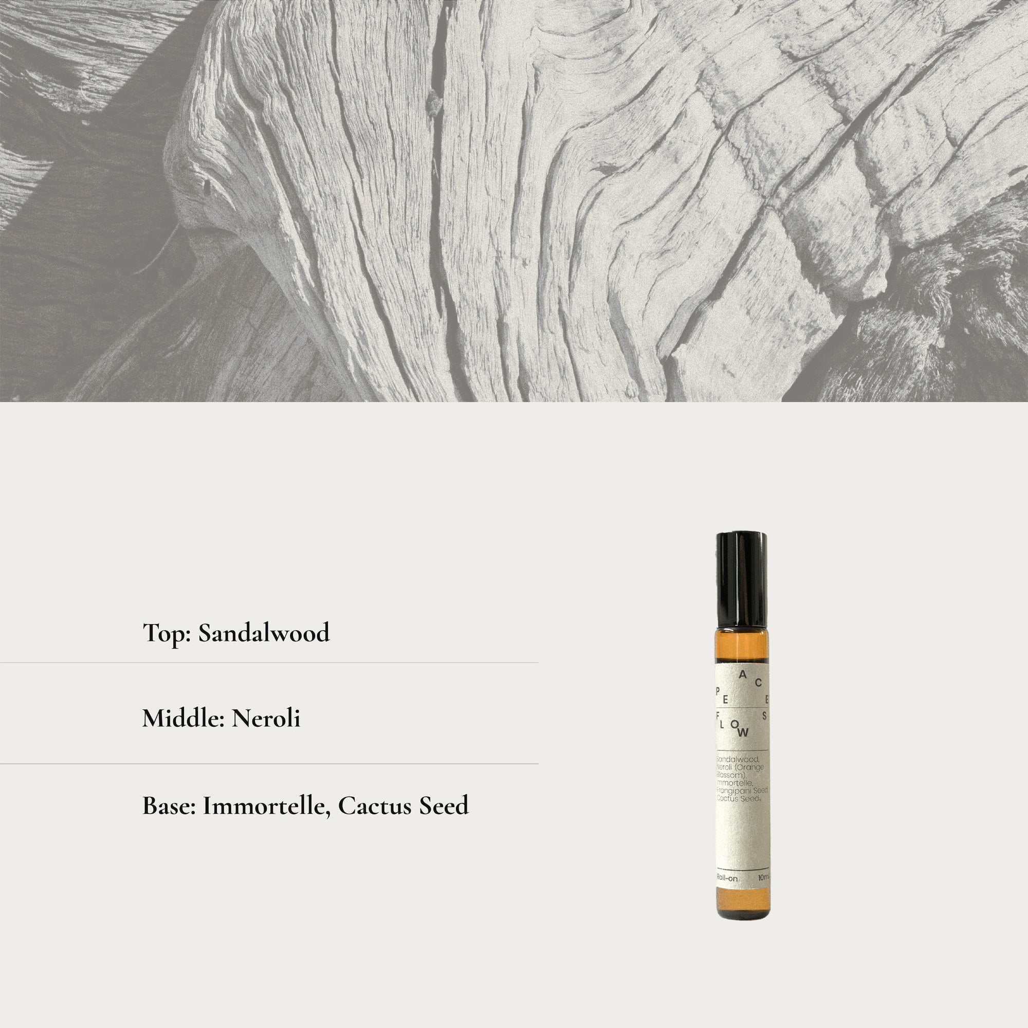 Roll on with label on a textured gray background