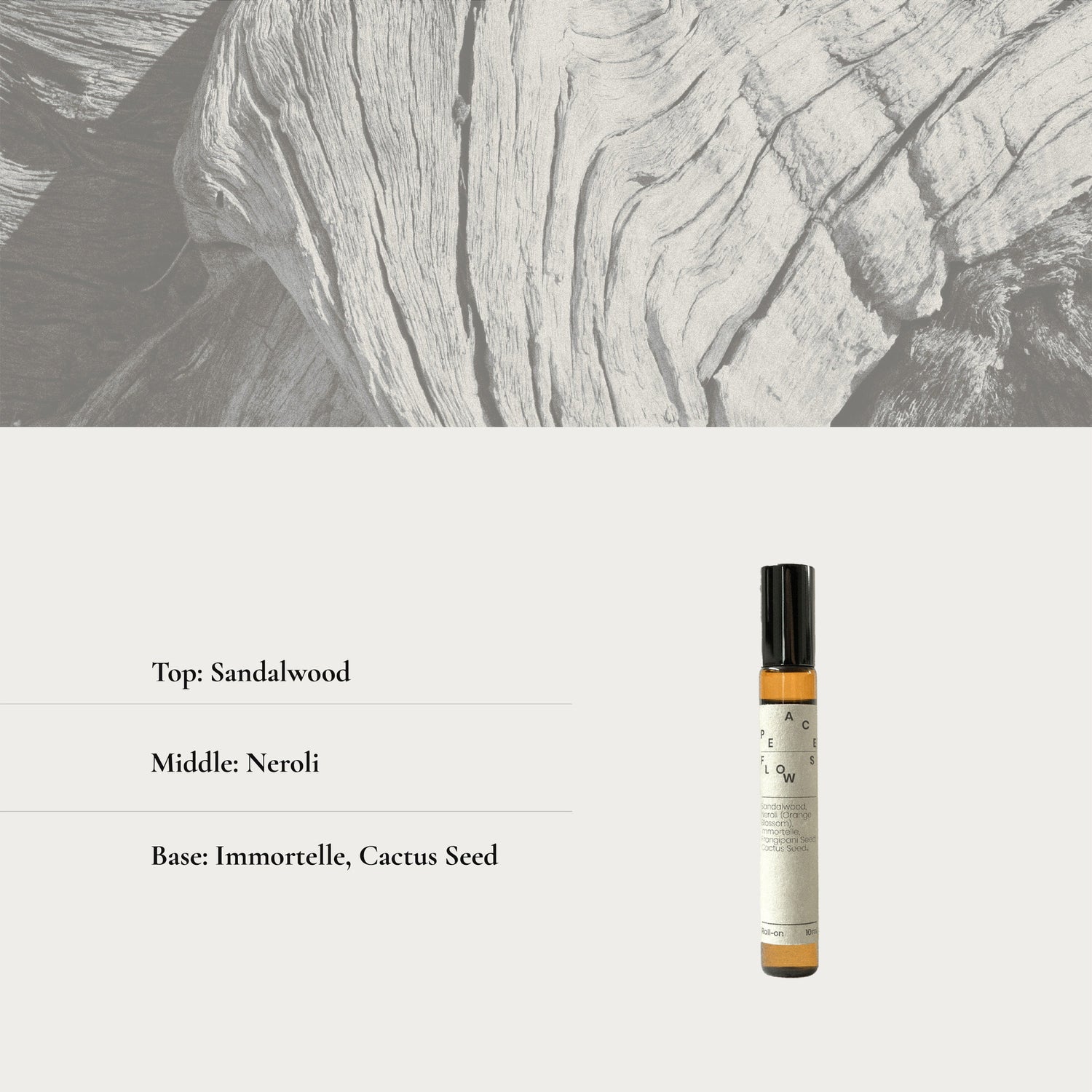Roll on with label on a textured gray background