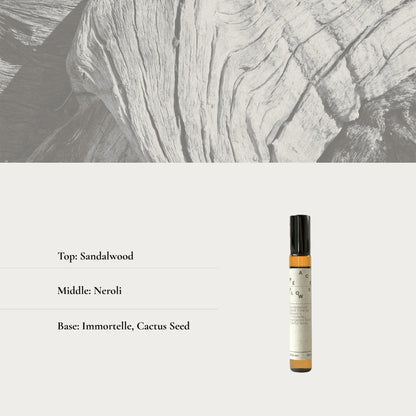 Roll on with label on a textured gray background